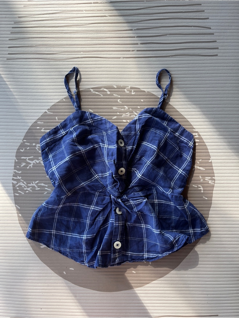 Abercrombie & Fitch Navy Plaid Button-Front Cami